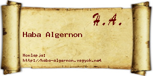 Haba Algernon névjegykártya